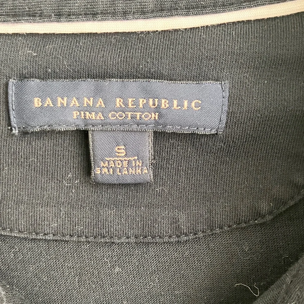 Banana Republic Black Polo with white Stripes